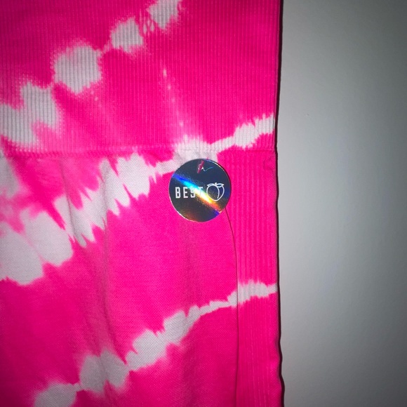 BNWT Ribbed PINK, tie-dye workout leggings - Picture 4 of 5